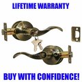 Constructor Prelude Entry Lever Door Lock with Knob Handle Lockset- Antique Bronze CON-PRE-AB-ET